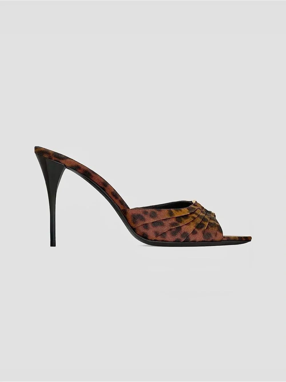 Saint Laurent Mules in Leopard Grosgrain Size 7.5/38 EU